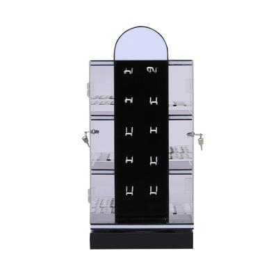 China Eco-friendly LED Display Acrylic Rotary Stand Charger Mobile Phone Display Case With Lock for sale