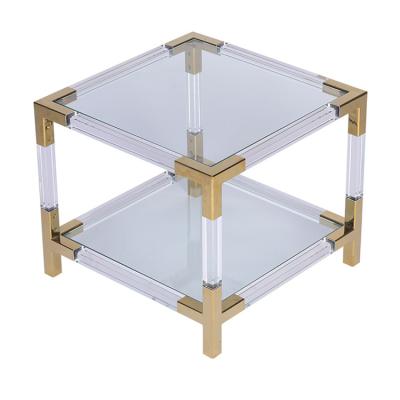 China Square convertible modern acrylic coffee table furniture high-definition transparent simple tea table for living room for sale