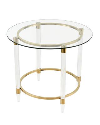 China Factory custom modern Nordic style plexiglass acrylic coffee table (the other) adjustable transparent gold for sale