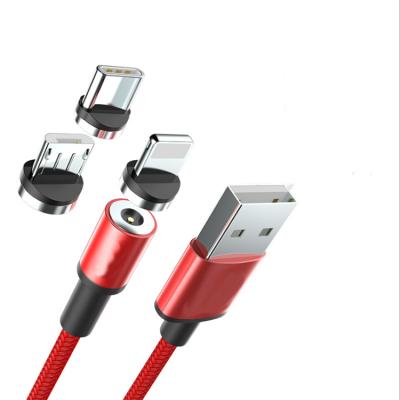 China MP3/MP4 Player OEM/ODM 3 in1 Cable Magnetic Charger Charging Cable 1M 1.5M 2M Rotation Portable Phone 540 Degree USB Cable for sale