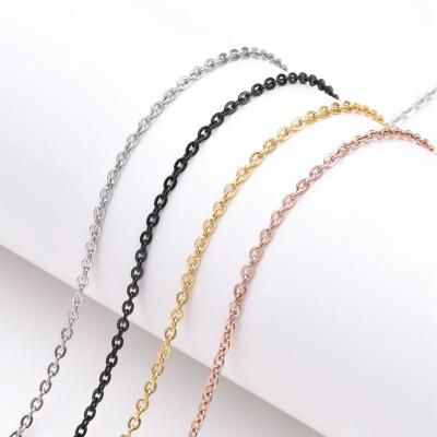 China CLASSIC manufacturer's direct selling stainless steel o-shaped chain jewelry flattened cross necklace with 18K gold plated for sale