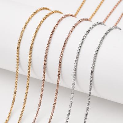 China Europe and America stainless steel circular bead chain lock bone chain fashion jewelry titanium steel necklace DIY jewelry production for sale