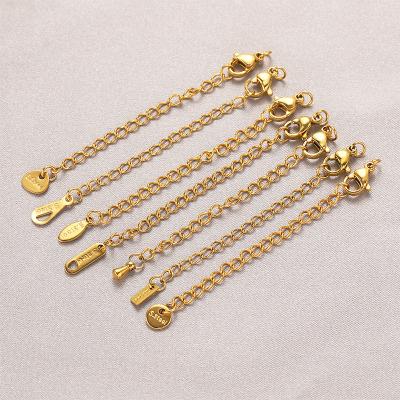 China 18K Gold Stainless Steel Necklace Bracelet Extension Chain Connection Jewelry Accessories Lobster Loop Extension Chain ZX0123 for sale