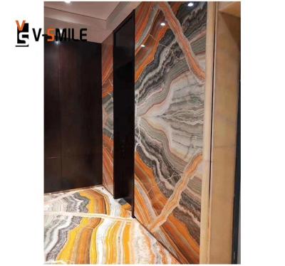 China Modern Natural Colored Matchbook Rainbow Onyx Marble Slabs For Wall And Floor for sale