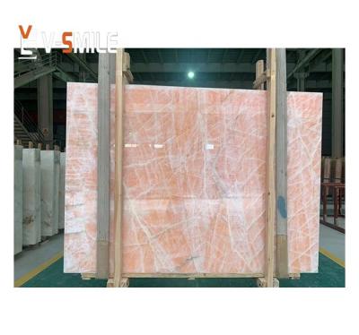 China Ice Age Modern Translucent Onyx Plate Onyx Factory Orange Marble Slab for sale