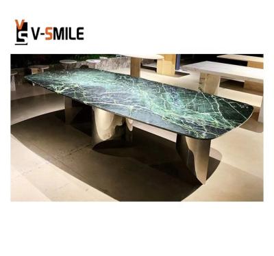 China Factory Directly Sale Modern Green Marble Popular Style With Forest Green Big Slab Luxury Polished Modern Hotel for sale