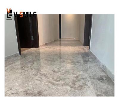 China Modern Gray Marble Style Flooring Decoration Stair Steps Tiles Light Gray Marble Flooring Tile for sale