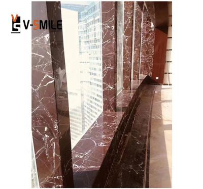 China Modern Turkey Rosso Lepanto Marble Slabs , Antico Purple Marble Floor Tiles for sale