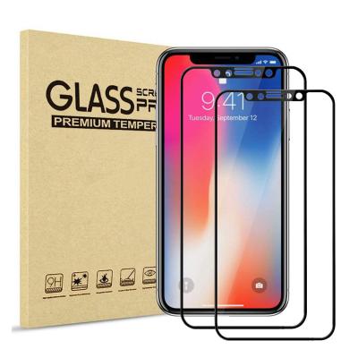 China Scratch resistant; Shock resistant; 2.5D printing 9H anti-oil and anti-fingerprint Shenzhen manufacturer silk clear tempered glassscreen protective film compatible for iPhoneXSMax for sale