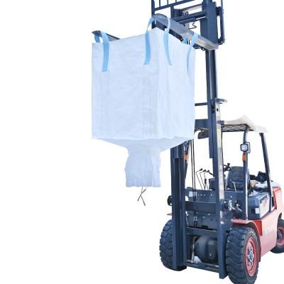 China Breathable Sand Cement Commercial Assured Elephant 1 Ton Big Bulk Fibc Bag With Discharge Spout for sale