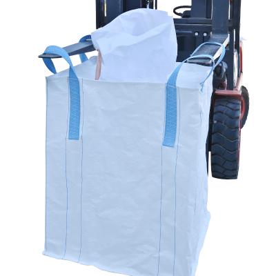 China Breathable Large Flat Bottom Bulk Jumbo Fibc Bag With Discharging Spout for sale