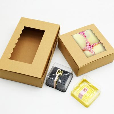 China 4/6 Pcs Recyclable Wholesale Food Packaging Plain Kraft Paper Food Box With Window for sale