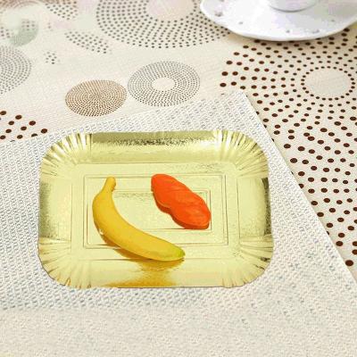 China Waterproof Gold Coated Food Grade Raw Materials Disposable Paper Plate For Party / Dinner for sale