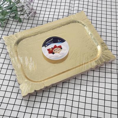 China Factory Waterproof Supplies Custom Design Disposable Cake Round Gold And Silver Aluminum Foil Plates For Wedding Party for sale