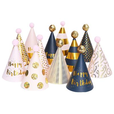 China Birthday Wedding Party Decoration Sequin Ball Pink Gold Black Dress Baby Kid Party Birthday Hat for sale