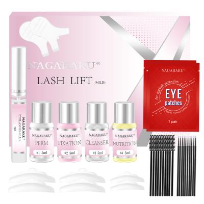 China Soft Kit NAGARAKU Lash Lift Kit Adhesive Eyelash Perming Soft Lash Lift with Micro Bluk Private Label Eye Pads Brush Wholesale for sale