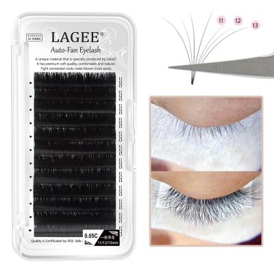 China Nagaraku Quick Fanning Easy Soft Natural Mink Lash Clusters Professional Auto Eyelash Extension Flower Volume Faux Fans LAGEE for sale