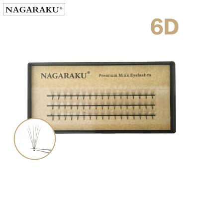 China NAGARAKU Soft Natural 3D 4D 5D 6D Lashes Mink Eyelash Extension Faux Mink Premade Fans Pre Fanned Volume Wick Wholesale for sale