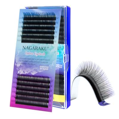 China Individual Volume Mink Cilios Private Label False Eyelash Extensions Hair NAGARAKU Ombre Eyelash Extension Synthetic Blue Purple Color for sale