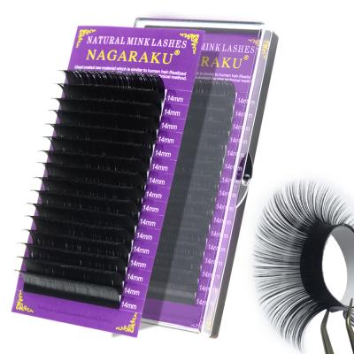 China NAGARAKU Private Label Private Label Eyelash Extension Russian Natural Soft Individual Classic Volume Lash Faux Mink Professional Mega for sale