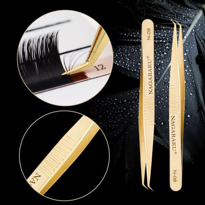 China NAGARAKU N-06 Make Up Tools Eyelash Tweezers Fans Eyelash Tweezers NAGARAKU Russian Eyelash Extension Tweezers for sale