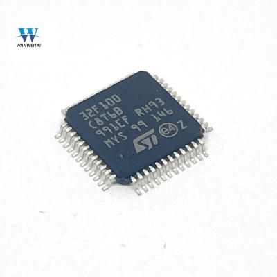 China MCU STM32F ARM Cortex M3 RISC 64KB Standard 32-bit Flash Microcontroller LQFP48 STM32F100 32F100 STM32F100C8T6B for sale