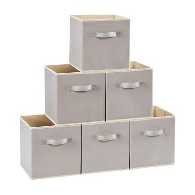 China Collapsible Storage Cubes Collapsible Home Organizer Storage Bin Cube Storage Bins 6 Fabric 11 Inch Viable for sale