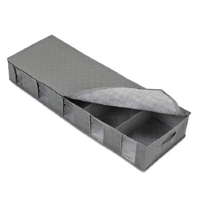 China 5 Grid Folding Non-woven Clothing Storage Box Zippered Clothes Storage Bag Clothing Organizer for sale