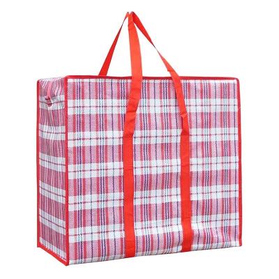 China Wholesale Heavy Duty Extra Large Polypropylene Storage Bag Folding Movable Bag With Zipper for sale