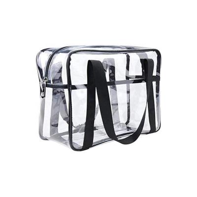 China PVC Zippered Waterproof And Easy Cleaning Tote Bag Clear PVC Makeup Bag Travel Toiletry Bag Carry Pouch for sale