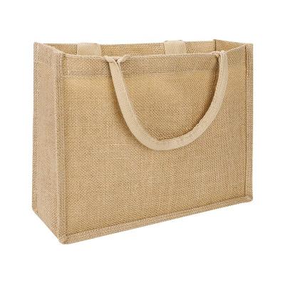 China Whosale Grocery Women Shopping Jute Handbags Reusable Bag Tote Canvas Bag for sale