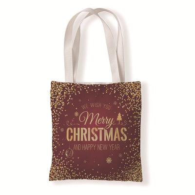 China Heavy Duty Christmas Custom Logo Cheap Recycled Cotton Tote Bag Canvas Cotton Shopping Bag for sale