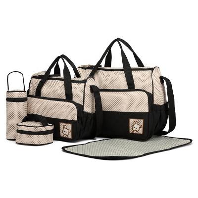 China 5pcs Anti-theft Diaper Bag Tote Hospital Multifunctional Baby Maternity Diaper Changing Bag Mommy Diaper Changing Bag for sale