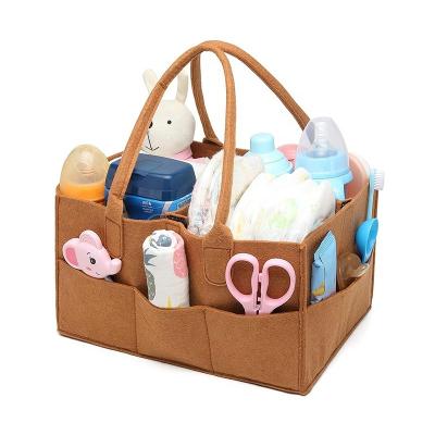 China Water Resistant Baby Diaper Cart Nursery Storage Diaper Bag Felt Tote Organizer Bag for sale