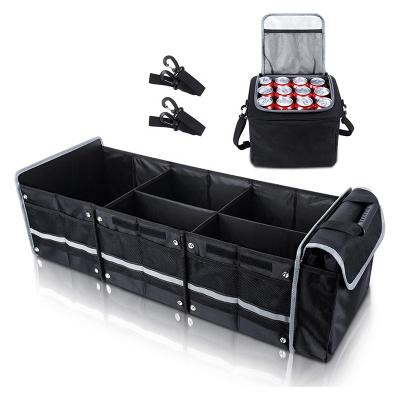 China Large Car Trunk Organizer Foldable Car Trunk Waterproof And Easy Cleaning Waterproof Organizer With Cooler Bag for sale