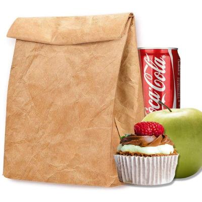 China Brown Tyvek lunch cooler waterproof and easy cleaning reusable freezable paper bag insulated tyvek lunch bag for sale