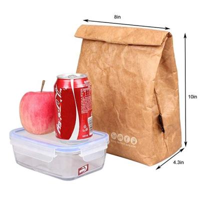 China OEM Eco Friendly Brown Design Promotional Insulated Tyvek Paper Lunch Bag Brown Lunch Bag for sale