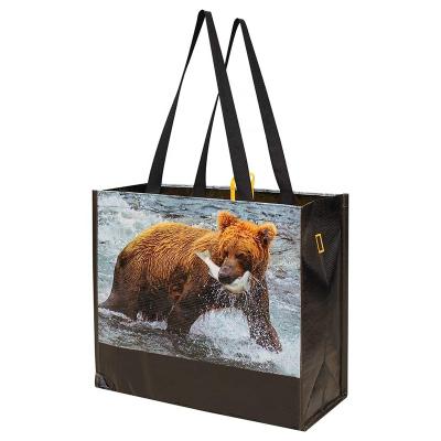 China 100% Eco-friendly Promotional Printing Shopping Laminated Recycle Non Woven RPET Bag for sale