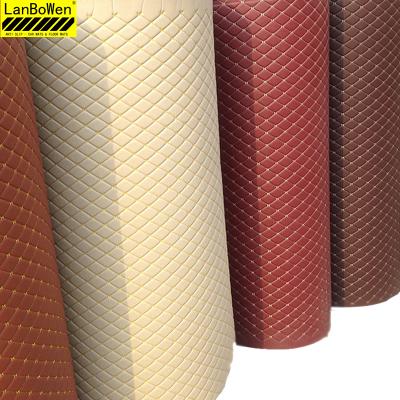 China Custom Factory Price Anti-skidding Diamond Car Floor Covering PVC Car Mat Colorful Leather Material In Roll for sale