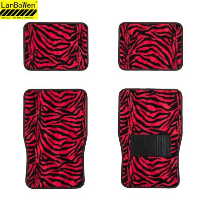 China 2018 Fashion Cars Accessories Good Quality Anti-skidding/fireproofing/dustproofing PVC Leopard Soft Anti-slip Carpet Car Floor Mats for sale