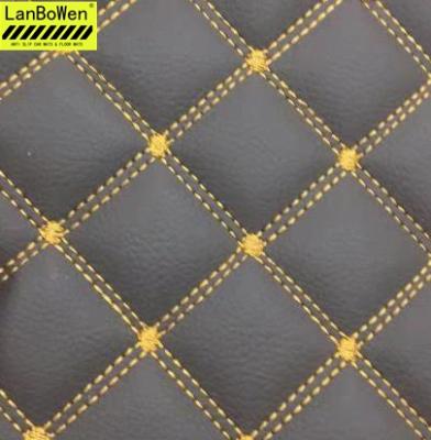 China Factory Supply Anti-skidding Diamond Stitching Anti Slip 5d PVC Car Mat Leather Material for sale