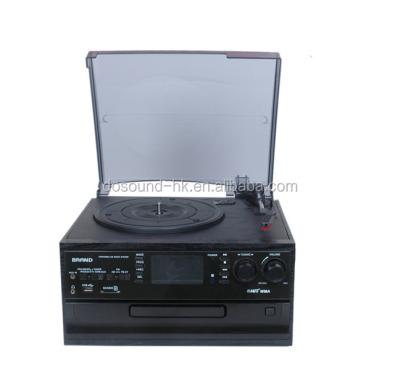 China Professional LP Vintage Design with AM FM Radio and Vinyl Record Player CD USB Disc Cassette for sale