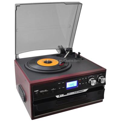 China Wooden Game Cassette CD Record Player Retro Turntable Radio Phonograph for sale