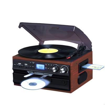 China USB Turntable Player CD Player Magnetic Tape Recording Phonograph Vinyl Turntable Phonograph Player & SD Record & Player & FM Radio for sale