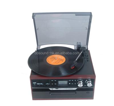 China Classic Turntable Player Turntable with AM FM Radio CD Cassette USB MP3 Recorder and Player for sale