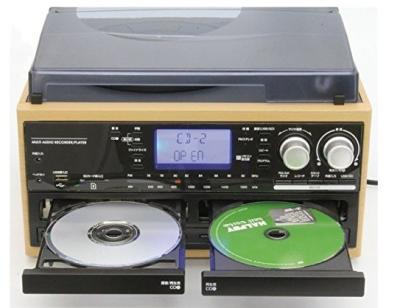 China LP vintage vinyl turntable cassette player with double cds, turntable cassette, usb and cds for sale