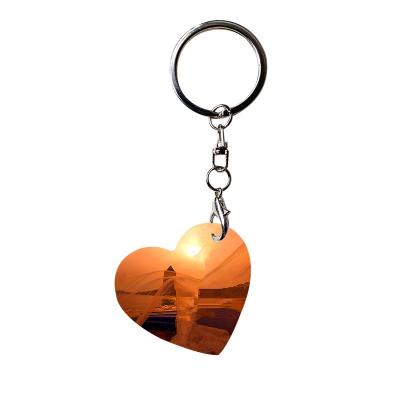 China Blank Folk Steel Sublimation Metal Mirror Keychain Art Custom Logo Laser Stainless Key Chain for sale