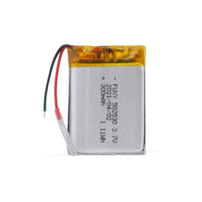 China Toys Battery Factory Price Customized 502530 300mAh 3.7V Lithium Ion Batteries for sale