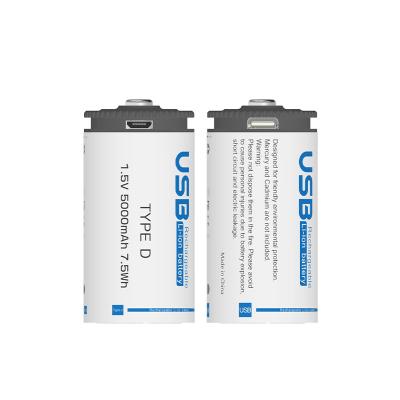 China Toys U105 Type-C and Micro USB Rechargeable Battery 1.5V 5000mAh AA AAA NO.2 Rechargeable Lithium Battery for sale