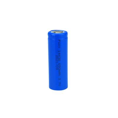 China Rechargeable Toys Lithium Li-ion ICR 14430 Li Ion Battery Cells 3.7v 650mah Factory Price for sale